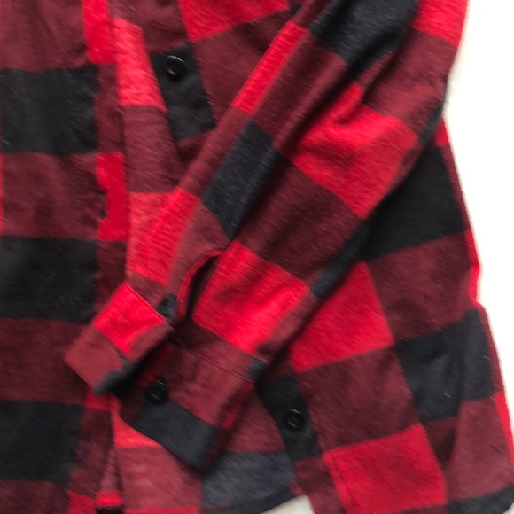 Red and black small plaid button up - Picture 4 of 4